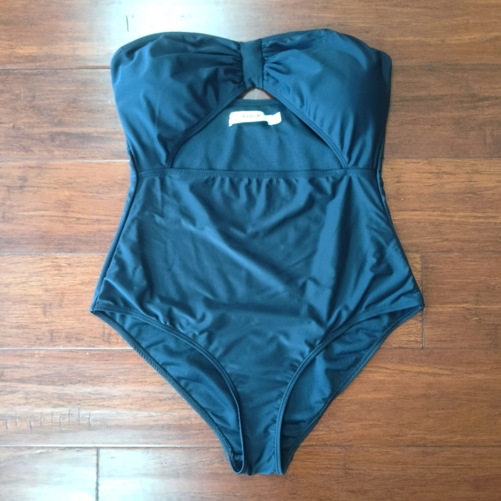 JUSTFAB women's swimsuit complete‎ black size L open front
